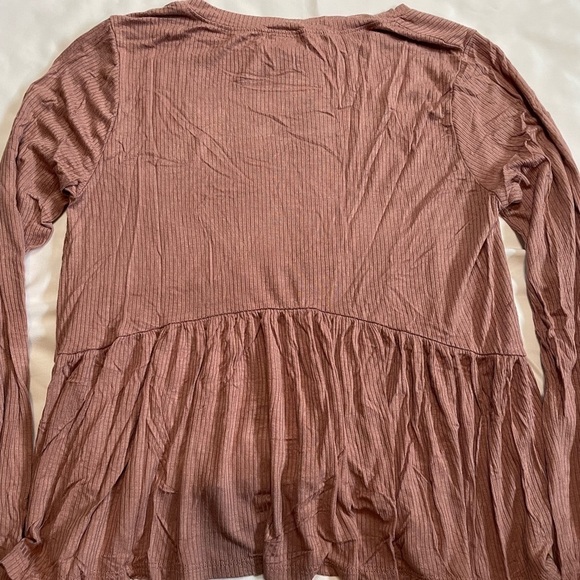 West of Melrose size medium blush ribbed long sleeve shirt - Picture 3 of 8